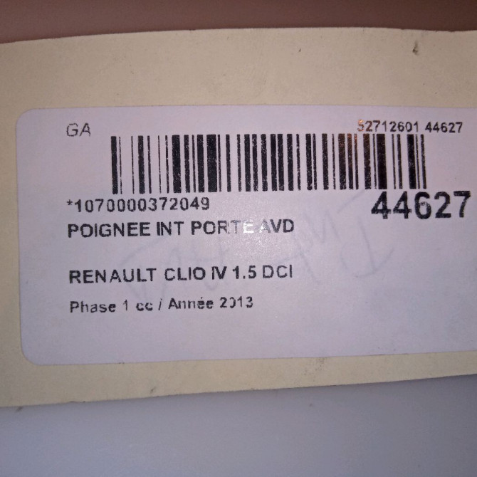 Poignee int porte avd occasion RENAULT CLIO IV Phase 1 07-2012->... 1.5 DCI 90ch 826724399R 3