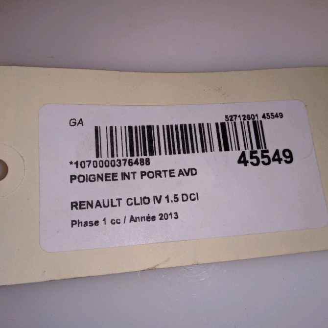 Poignee int porte avd occasion RENAULT CLIO IV Phase 1 07-2012->... 1.5 DCI 90ch 826724399R 4