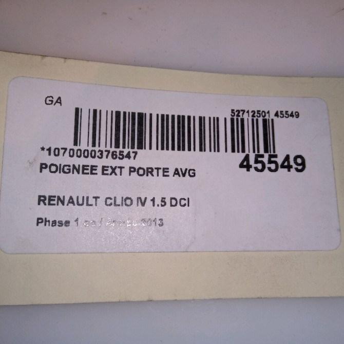 Poignee ext porte avg occasion RENAULT CLIO IV Phase 1 07-2012->... 1.5 DCI 90ch 806B02596R 4
