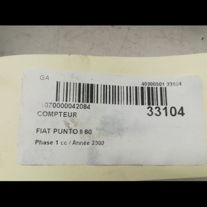 Compteur occasion FIAT PUNTO II Phase 1 10-1999->05-2003 60 46812961 4