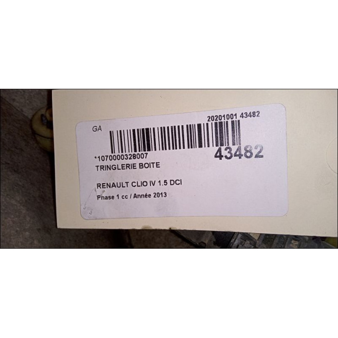 Tringlerie boite occasion RENAULT CLIO IV Phase 1 07-2012->... 1.5 DCI 75ch 2