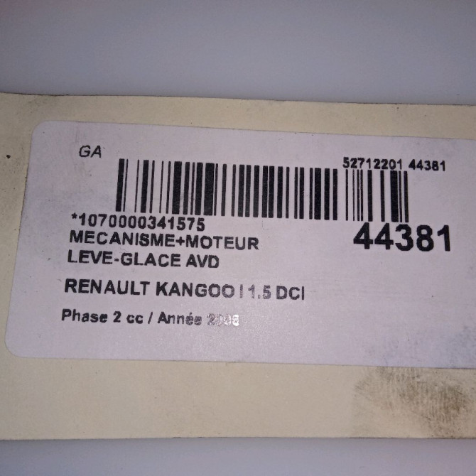 Mecanisme + moteur lève-glace avant droit occasion RENAULT KANGOO I Phase 2 03-2003->06-2010 1.5 DCI 85ch 4