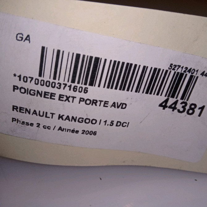 Poignee ext porte avd occasion RENAULT KANGOO I Phase 2 03-2003->06-2010 1.5 DCI 85ch 8200316702 4
