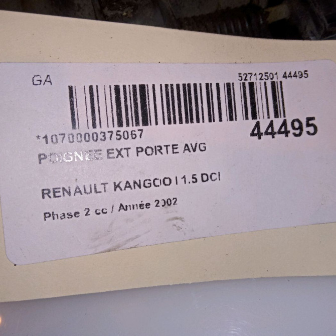 Poignee ext porte avg occasion RENAULT KANGOO I Phase 2 03-2003->06-2010 1.5 DCI 80ch 8200107367 4