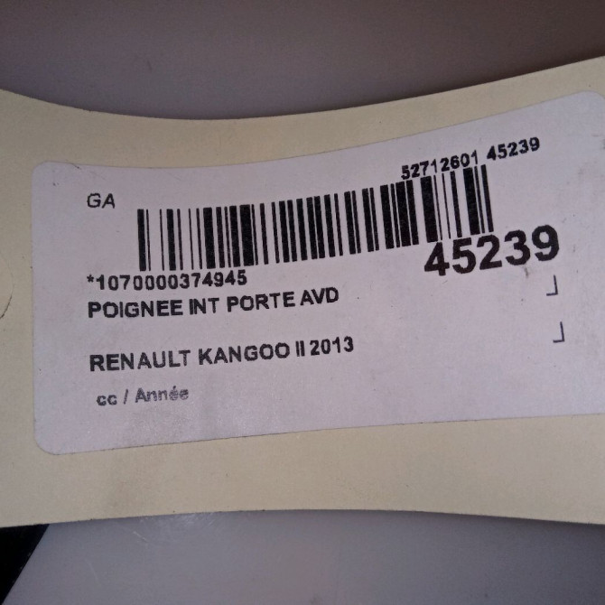 Poignee int porte avd occasion RENAULT KANGOO II 8200310580 4