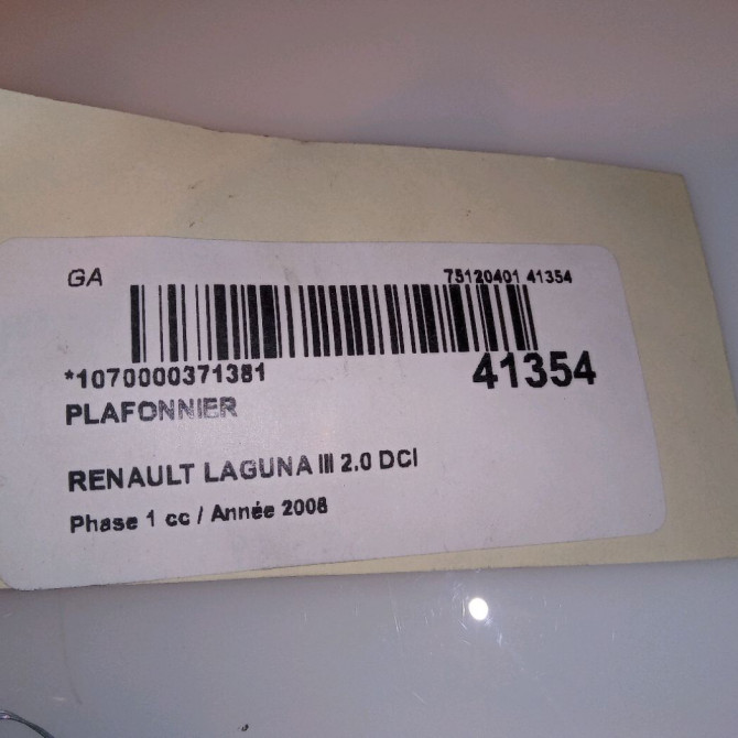 Plafonnier occasion RENAULT LAGUNA III Phase 1 10-2007->10-2010 2.0 DCI 150ch 264300005R 4