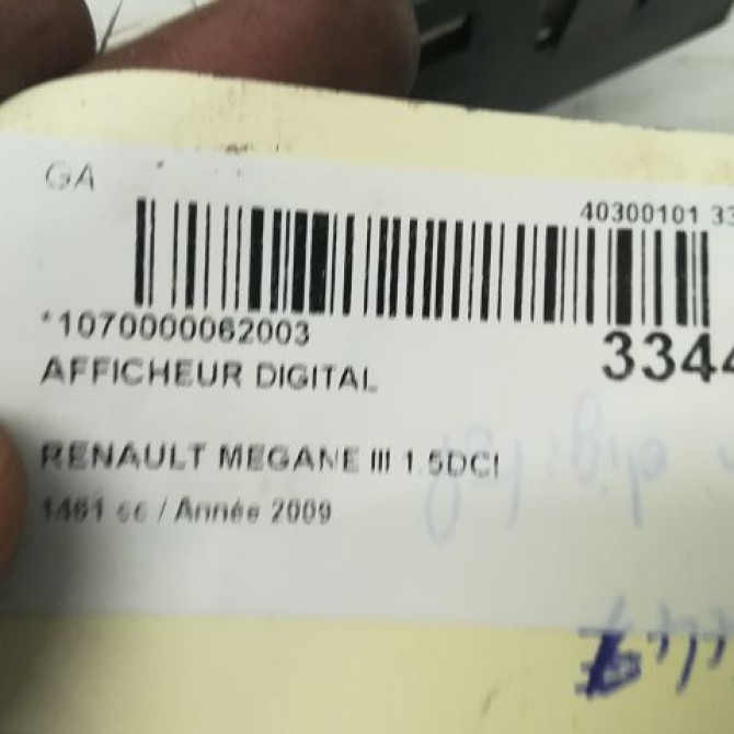 Afficheur digital occasion RENAULT MEGANE III Phase 1 11-2008->01-2012 4