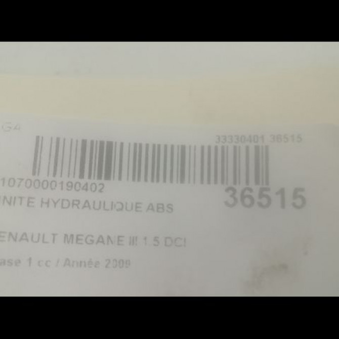 Unité hydraulique ABS occasion RENAULT MEGANE III Phase 1 11-2008->01-2012 1.5 DCI 85ch 476604075R 3