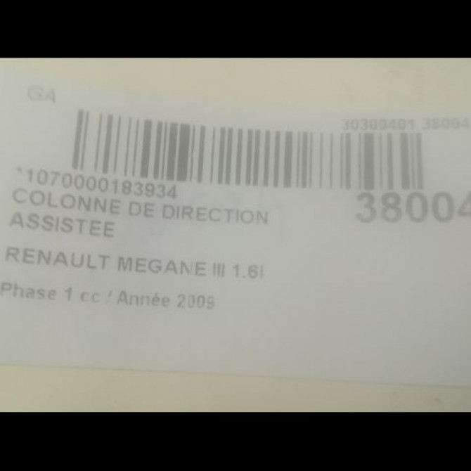 Colonne de direction assistee occasion RENAULT MEGANE III Phase 1 11-2008->01-2012 1.6i 16v 110ch 488100603R 3