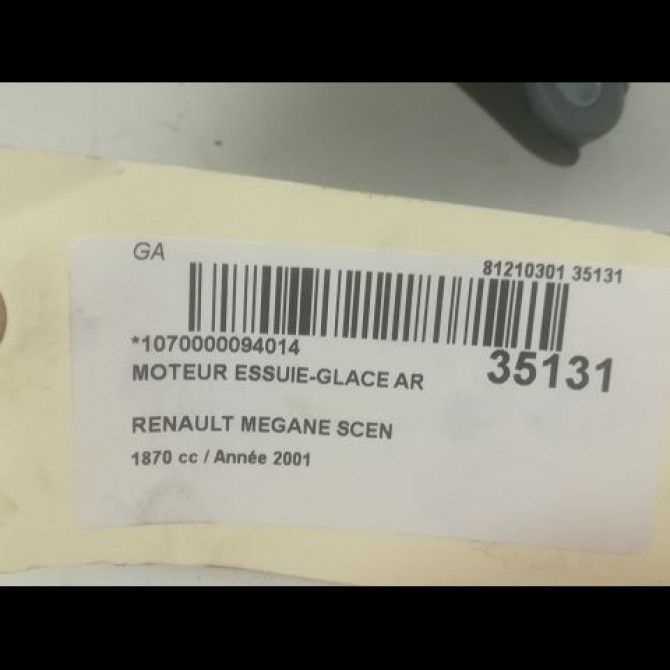 Moteur essuie-glace arrière occasion RENAULT SCENIC I Phase 2 08-1999->06-2003 1.9 DCI 100ch 7700433890 3