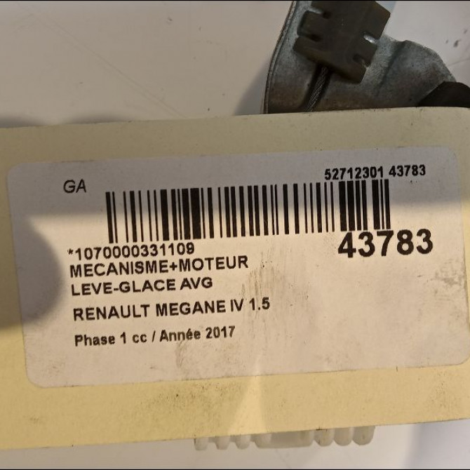 Mecanisme+moteur leve-glace avg occasion RENAULT MEGANE IV Phase 1 12-2015->... 1.5 DCI 8v 110ch 807215959R 3