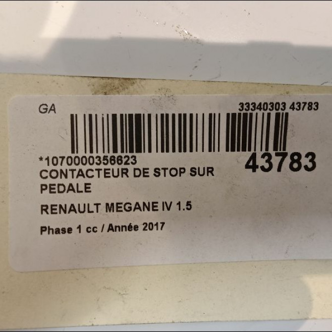 occasion RENAULT MEGANE IV Phase 1 12-2015->... 1.5 DCI 8v 110ch 2