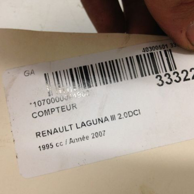 Compteur occasion RENAULT LAGUNA III Phase 1 10-2007->10-2010 2.0 DCI 130ch 250450036R 3