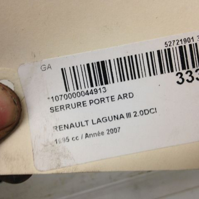 Serrure porte ard occasion RENAULT LAGUNA III Phase 1 10-2007->10-2010 2.0 DCI 130ch 825000003R 5