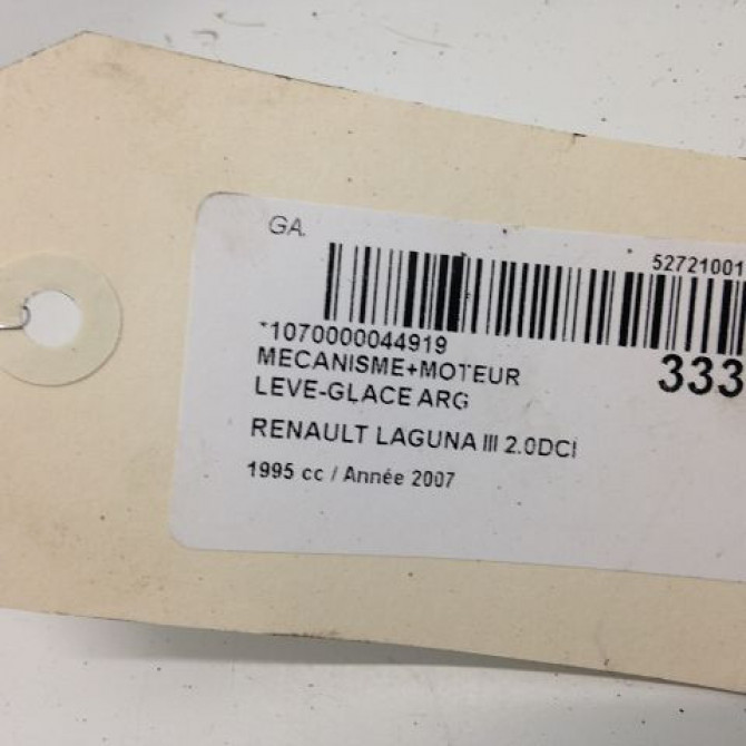 Mecanisme+moteur leve-glace arg occasion RENAULT LAGUNA III Phase 1 10-2007->10-2010 2.0 DCI 130ch 827010001R 4