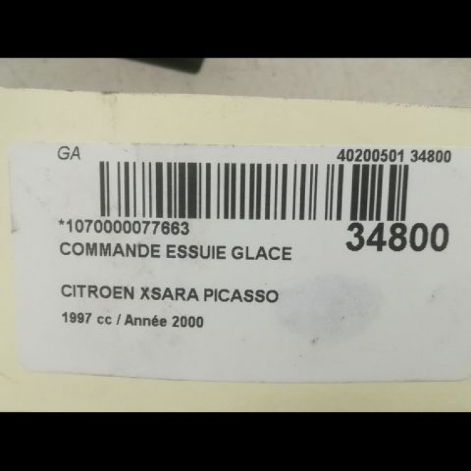 Commande essuie glace occasion CITROEN XSARA PICASSO Phase 1 12-1999->02-2004 2.0 HDi 90ch 623961 4
