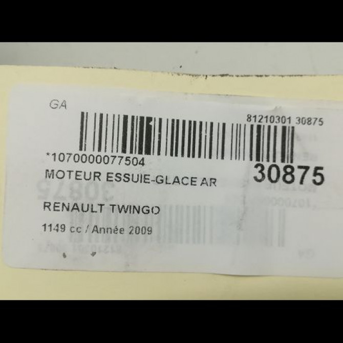 Moteur essuie-glace arrière Renault Twingo II 1.2 16V - 8200311486