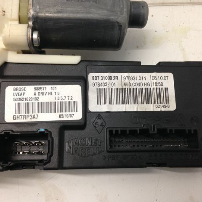 Mecanisme+moteur leve-glace avg occasion RENAULT LAGUNA III Phase 1 10-2007->10-2010 2.0 DCI 130ch 807010002R 4