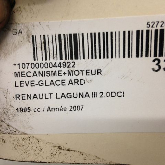 Mecanisme+moteur leve-glace ard occasion RENAULT LAGUNA III Phase 1 10-2007->10-2010 2.0 DCI 130ch 827000001R 4