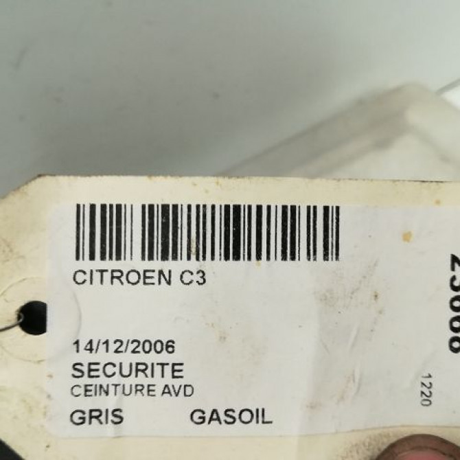 Ceinture avant droite occasion CITROEN C3 I Phase 1 04-2002->10-2005 1.4 HDi 8974QS 3
