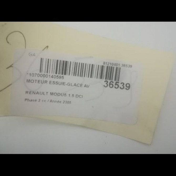 Moteur essuie-glace avant occasion RENAULT MODUS Phase 2 01-2008->12-2012 1.5 DCI 105ch 7701208057 3