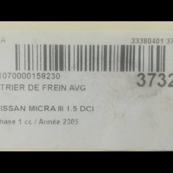 Etrier de frein avant gauche occasion NISSAN MICRA III Phase 1 01-2003->07-2005 1.5 DCI 65ch 41011AX60A 3