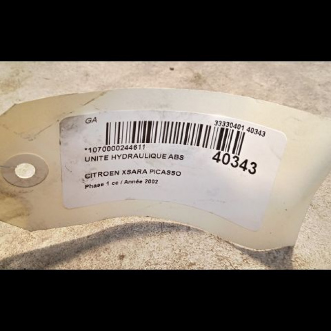 Unité hydraulique ABS occasion CITROEN XSARA PICASSO Phase 1 12-1999->02-2004 2.0 HDi 90ch 454150 4
