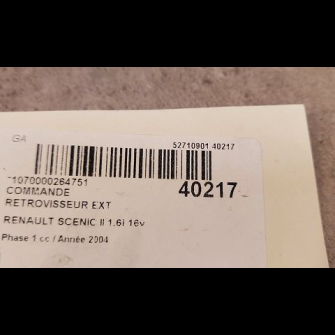 Commande rétroviseurs extérieures électriques occasion RENAULT SCENIC II Phase 1 03-2004->09-2006 1.6i 16v 8200107486 2