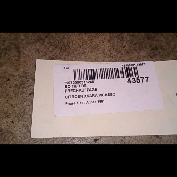 Boitier de préchauffage occasion CITROEN XSARA PICASSO Phase 1 12-1999->02-2004 2.0 HDi 90ch 3