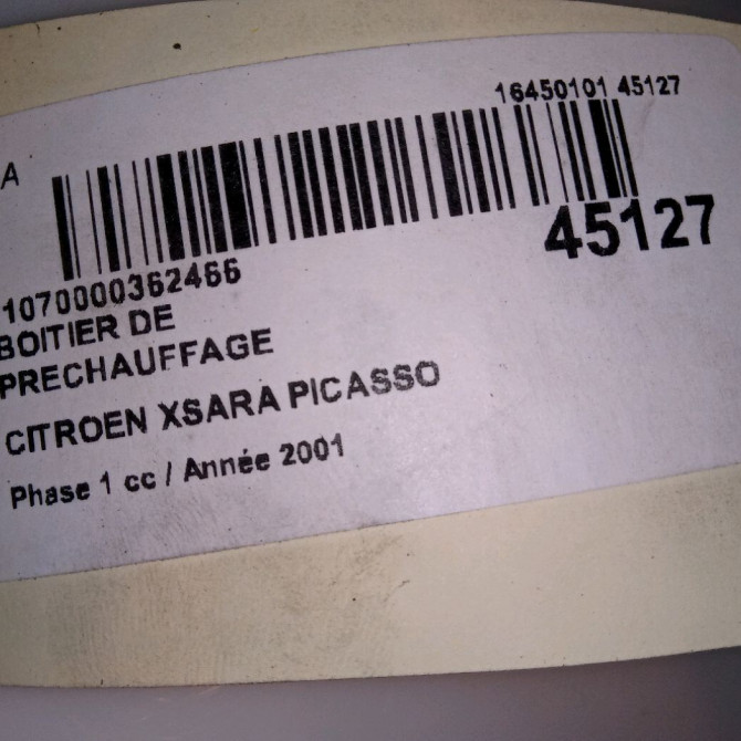 Boitier de préchauffage occasion CITROEN XSARA PICASSO Phase 1 12-1999->02-2004 2.0 HDi 90ch 4