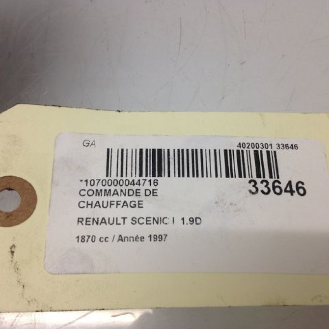 Commande de chauffage occasion RENAULT SCENIC I Phase 1 09-1996->08-1999 3