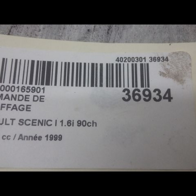 Commande de chauffage occasion RENAULT SCENIC I Phase 1 09-1996->08-1999 1.6i 90ch 3