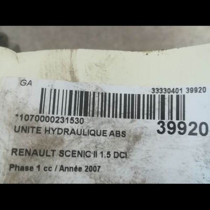 Unité hydraulique ABS occasion RENAULT SCENIC II Phase 1 03-2004->09-2006 1.5 DCI 105ch 7701067590 3