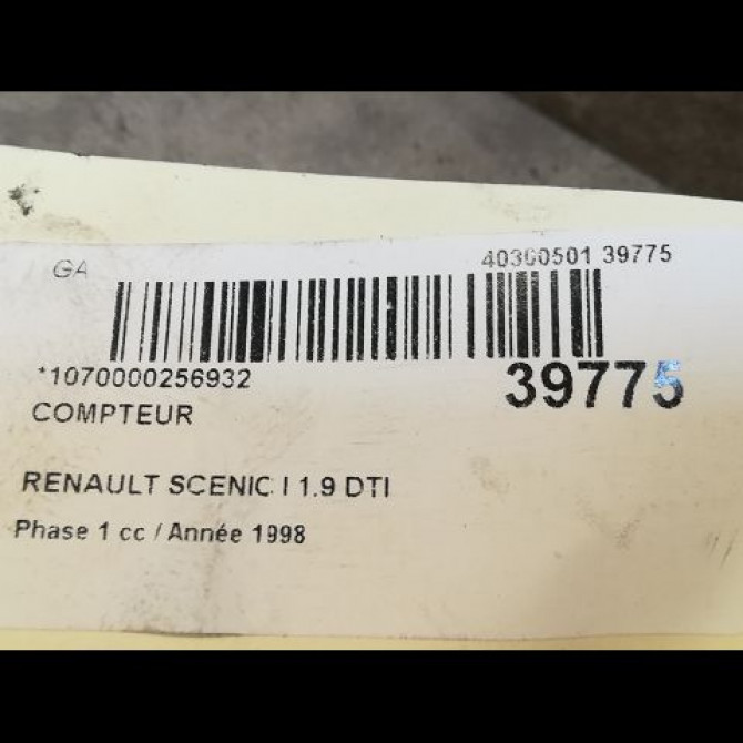 Compteur occasion RENAULT SCENIC I Phase 1 09-1996->08-1999 1.9 DTI 100ch 7700847784 3
