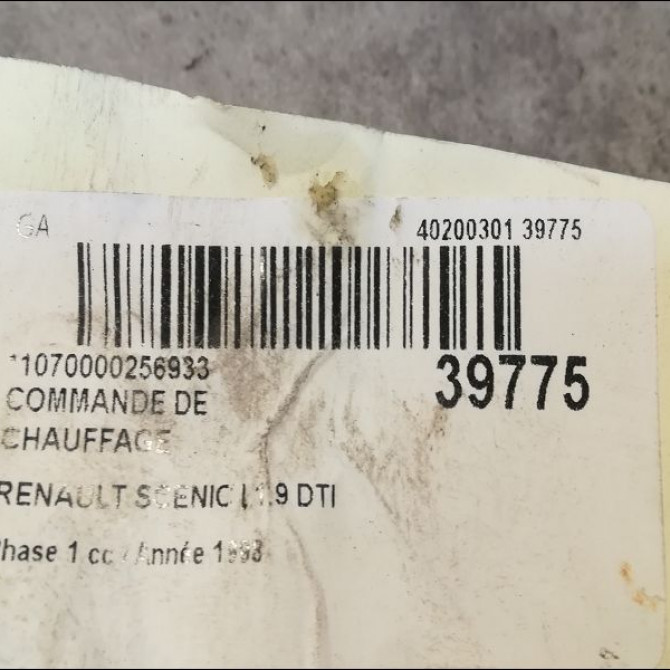 Commande de chauffage occasion RENAULT SCENIC I Phase 1 09-1996->08-1999 1.9 DTI 100ch 3