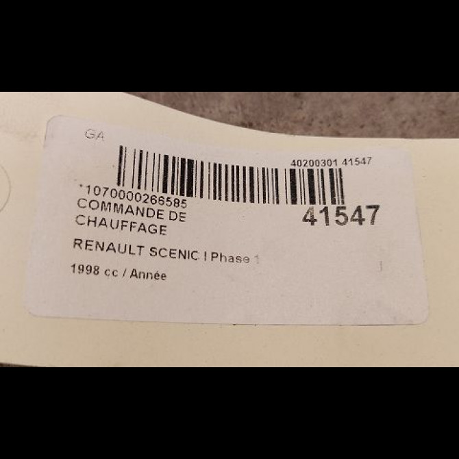 Commande de chauffage occasion RENAULT SCENIC I Phase 1 09-1996->08-1999 3