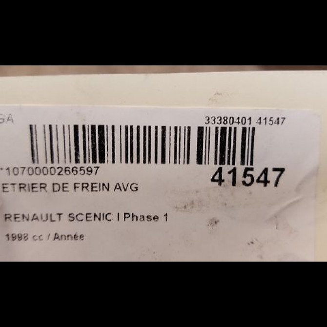 Etrier de frein avant gauche occasion RENAULT SCENIC I Phase 1 09-1996->08-1999 7701203659 3