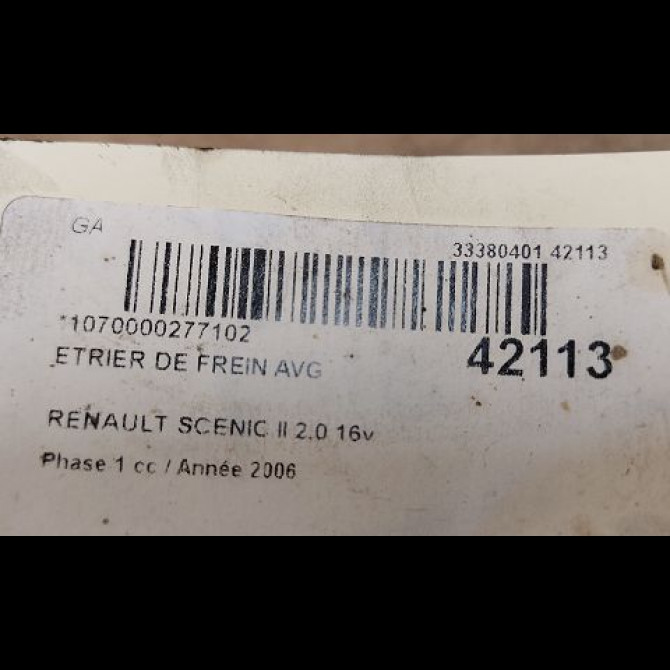 Etrier de frein avant gauche occasion RENAULT SCENIC II Phase 1 03-2004->09-2006 2.0 16v 7701065278 3