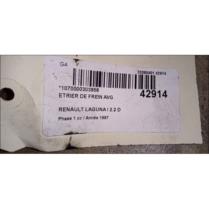 Etrier de frein avant gauche occasion RENAULT LAGUNA I Phase 1 01-1994->04-1998 2.2 D 7701203659 3