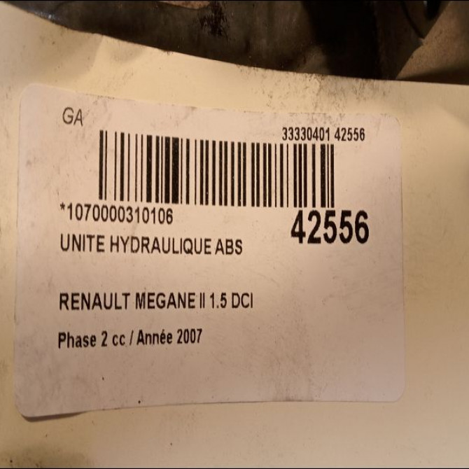 Unité hydraulique ABS occasion RENAULT MEGANE II Phase 2 01-2006->06-2009 1.5 DCI 85ch 7701067590 3