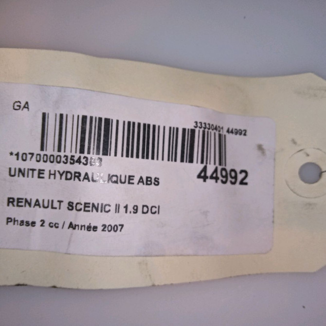 Unité hydraulique ABS occasion RENAULT SCENIC II Phase 2 09-2006->04-2009 1.9 DCI 130ch 7701067590 4