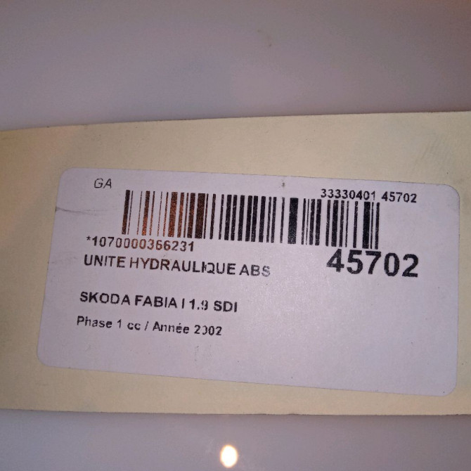 Unité hydraulique ABS occasion SKODA FABIA I FABIA I Phase 1 2000-04-01->2004-09-30 1.9 SDI 6Q0698117 4