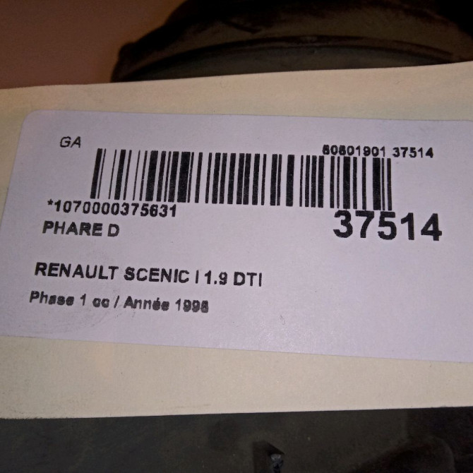 Phare droit occasion RENAULT SCENIC I Phase 1 09-1996->08-1999 1.9 DTI 100ch 260101792R 4