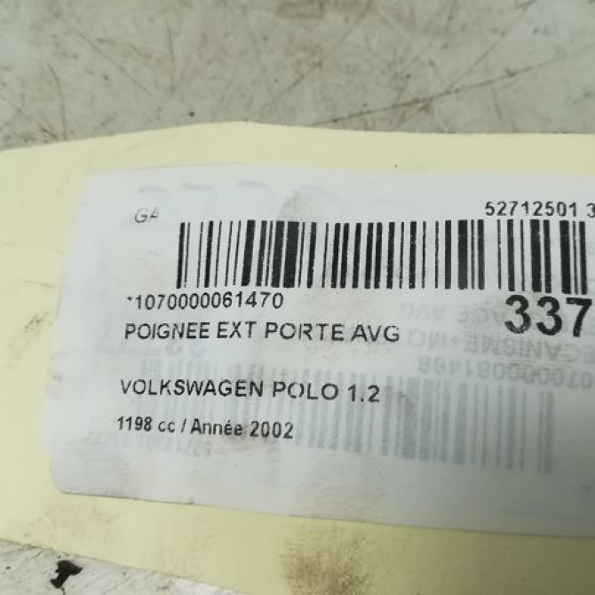 Poignee ext porte avg occasion VOLKSWAGEN POLO IV Phase 1 01-2002->05-2005 1.2 12v 65ch 3B0837207GGRU 2