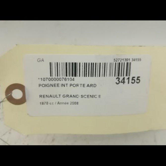 Poignee int porte ard occasion RENAULT SCENIC II Phase 2 09-2006->04-2009 1.5 DCI 105ch 8200843630 3