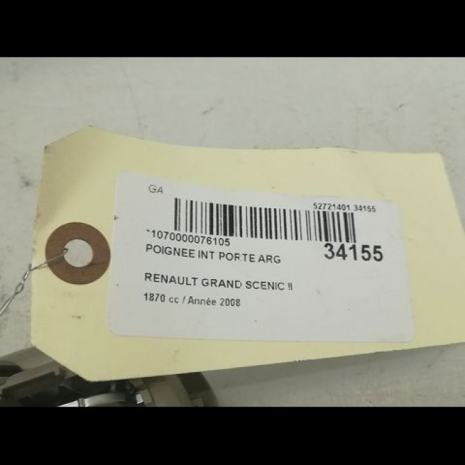 Poignee int porte arg occasion RENAULT SCENIC II Phase 2 09-2006->04-2009 1.5 DCI 105ch 8200843632 3