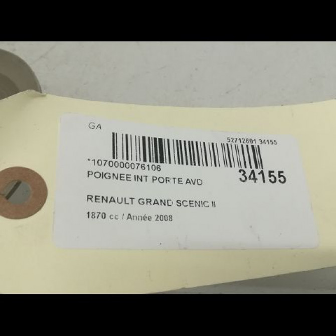 Poignee int porte avd occasion RENAULT SCENIC II Phase 2 09-2006->04-2009 1.5 DCI 105ch 8200843630 3