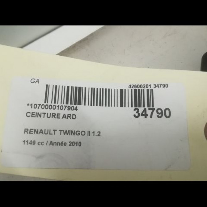 Ceinture arrière droite occasion RENAULT TWINGO II Phase 1 06-2007->11-2011 1.2i 16v 75ch 8200813029 4