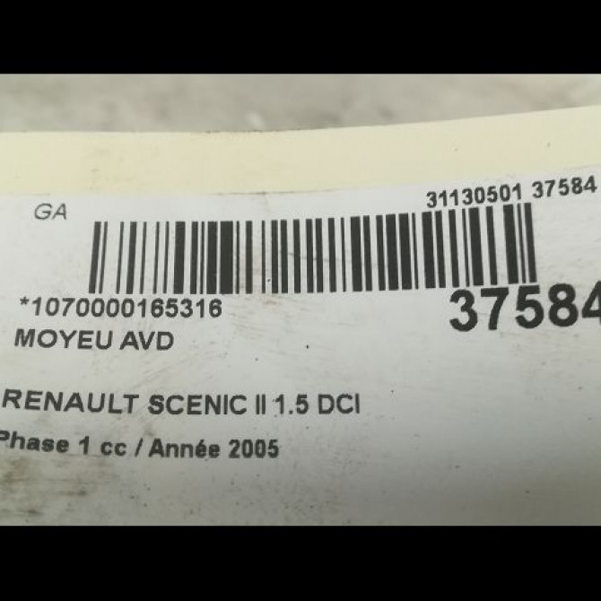 Moyeu avd occasion RENAULT SCENIC II Phase 1 03-2004->09-2006 1.5 DCI 80ch 7701210111 3