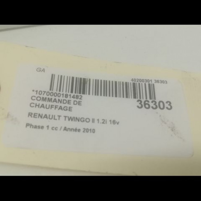 Commande de chauffage occasion RENAULT TWINGO II Phase 1 06-2007->11-2011 1.2i 16v 75ch 3
